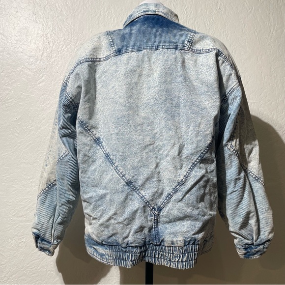 VINTAGE 80S BE IN THE CURRENT SEEN ACID WASH padded cotton DENIM JACKET Womens M - Picture 4 of 9